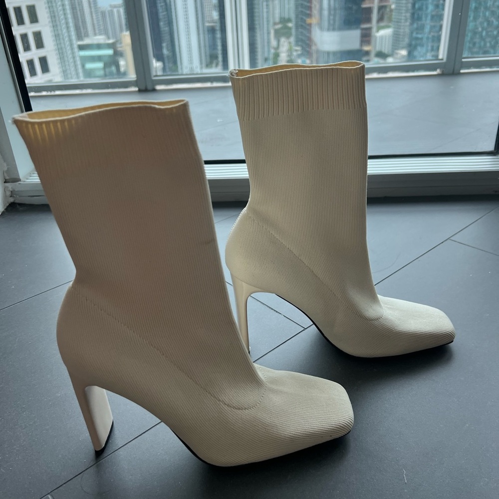 Cream colored Zara booties